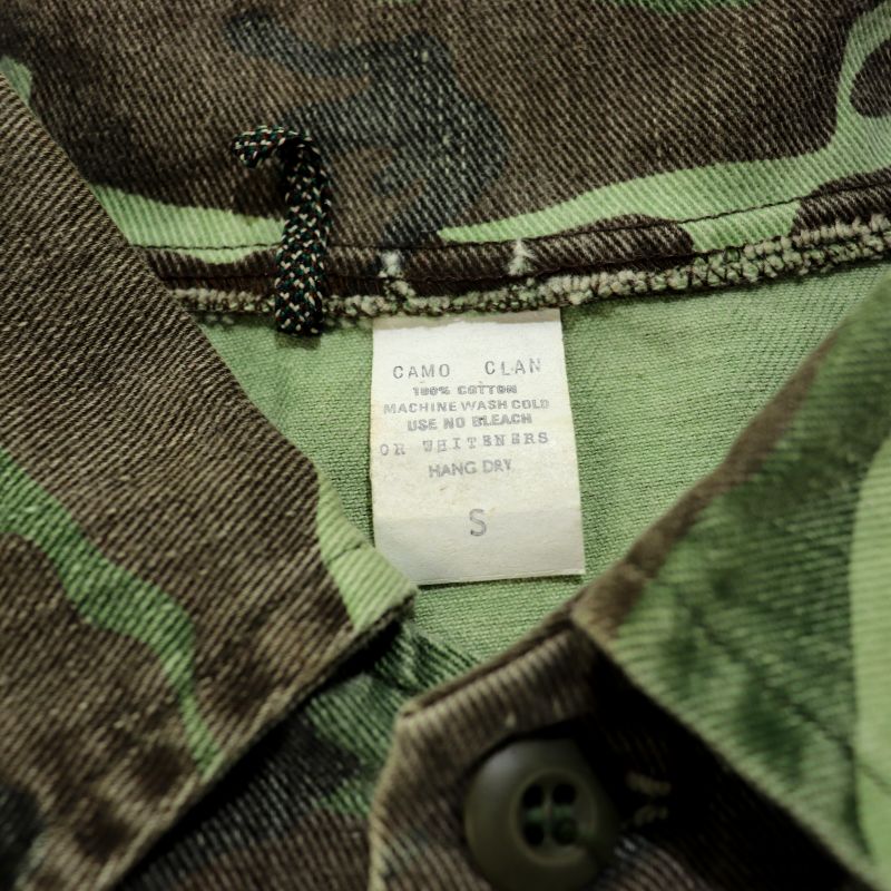 80s USA製 ヴィンテージ The camo Clan 迷彩柄 ハンティングコットンジャケット 古着 ★ メンズ 表記Sサイズ グリーン