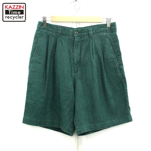 90s ヴィンテージ ギャップ GAP 2タック 無地 ショートパンツ 古着 ★ メンズ 表記31サイズ グリーン 90s ヴィンテージ ギャップ GAP 2タック 無地 ショートパンツ 古着 ★ メンズ 表記31サイズ グリーン