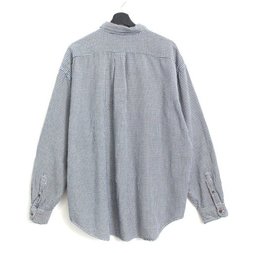 90s ヴィンテージ ジェイクルー J.CREW 千鳥格子 ボタンダウン ネル 長袖シャツ 古着 ★ メンズ 表記XLサイズ ネイビー