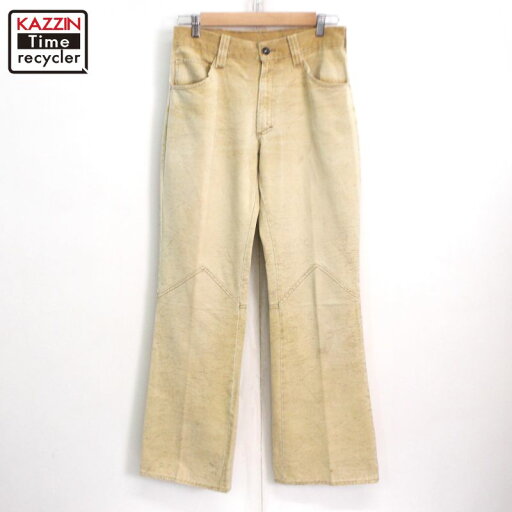 70s ヴィンテージ ウエスタン フレアパンツ 古着 ★ メンズ Sサイズ相当 ベージュ 70s ヴィンテージ ウエスタン フレアパンツ 古着 ★ メンズ Sサイズ相当 ベージュ
