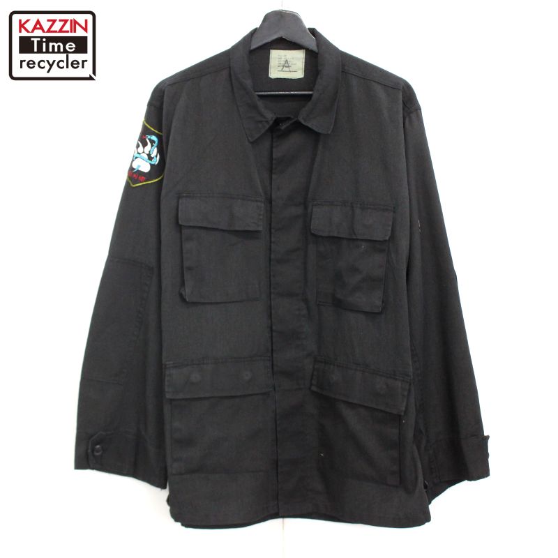 00s USA製 民間品 BDU ミリタリージャケット 古着 ★ メンズ 表記MEDIUM-LONGサイズ ブラック