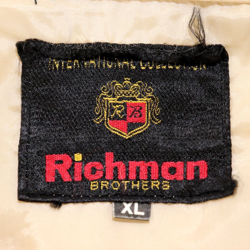 80s ヴィンテージ リッチマンブラザーズ Richman Brothers 無地 ジャケット 古着 ★ メンズ 表記XLサイズ ベージュ