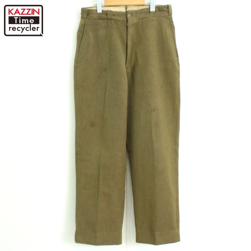 60s ヴィンテージ ウール ワークパンツ 古着 ★ メンズ Mサイズ相当 ブラウンのサムネイル