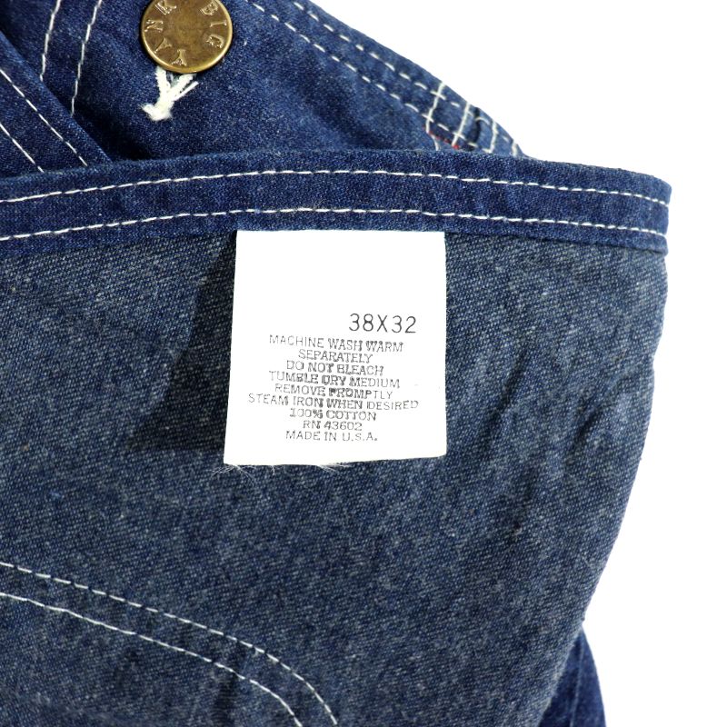 70s USA製 ヴィンテージ ビッグヤンク BigYank 無地 ワーク オーバーオール 古着 ★ メンズ XLサイズ相当 ビッグサイズ オーバーサイズ ブルー