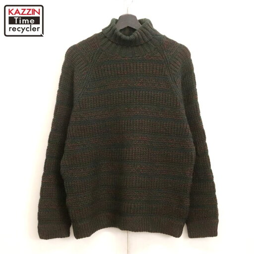 70s ヴィンテージ Kambern タートルネック ニットセーター 古着 ★ メンズ 表記Mサイズ グリーン・オレンジ 70s ヴィンテージ Kambern タートルネック ニットセーター 古着 ★ メンズ 表記Mサイズ グリーン・オレンジ