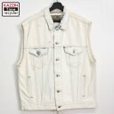 90s USA製 ヴィンテージ リーバイス Levi's シルバータブ silverTab ブリーチ デニムベスト 古着 ★ メンズ 表記Lサイズ ホワイト