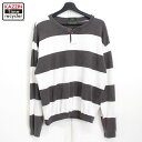 P10倍! 80s ヴィンテージ SUTTER CREEK ボーダー柄 ヘンリーネック 長袖Tシャツ 古着 ★ メンズ 表記Mサイズ ブラック・ホワイト