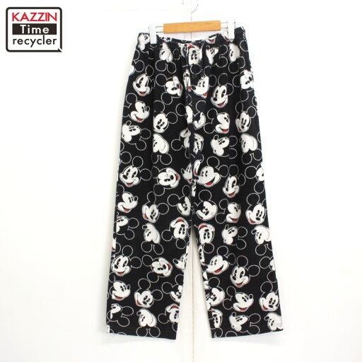 00s ディズニー Disney ミッキーマウス Mickey Mouse 総柄 ネル パジャマ イージーパンツ 古着 ★ メンズ 表記Mサイズ ブラック 00s ディズニー Disney ミッキーマウス Mickey Mouse 総柄 ネル パジャマ イージーパンツ 古着 ★ メンズ 表記Mサイズ ブラック