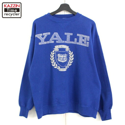 80s USA製 ヴィンテージ YALE イェール カレッジ スウェット トレーナー 古着 ★ メンズ 表記Lサイズ ブルー 80s USA製 ヴィンテージ YALE イェール カレッジ スウェット トレーナー 古着 ★ メンズ 表記Lサイズ ブルー