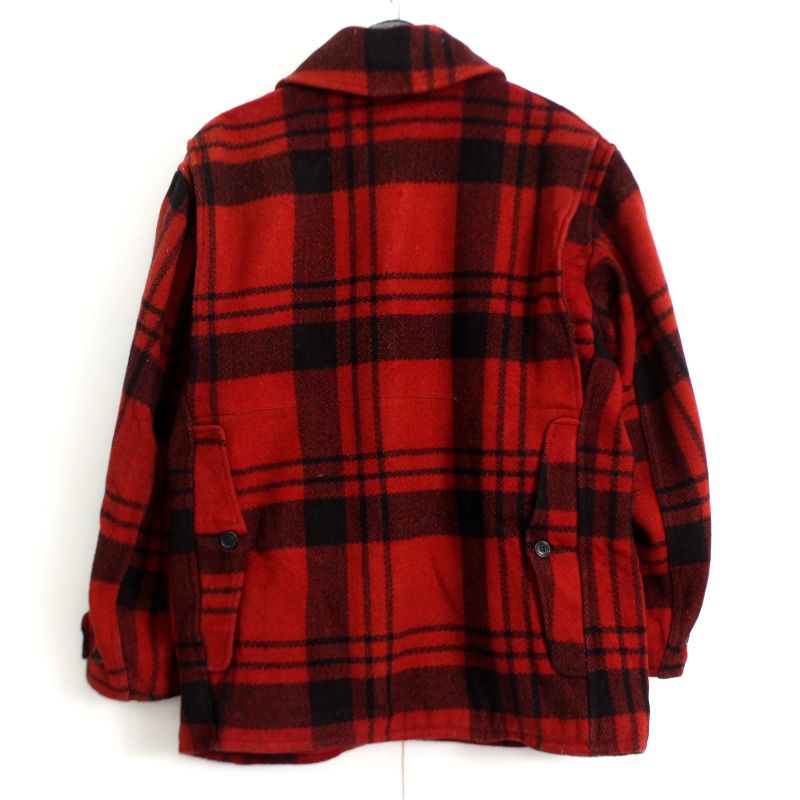 60s ヴィンテージ チェック柄 ウール ハンティングジャケット 古着 ★ メンズ XLサイズ相当 ビッグサイズ オーバーサイズ レッド