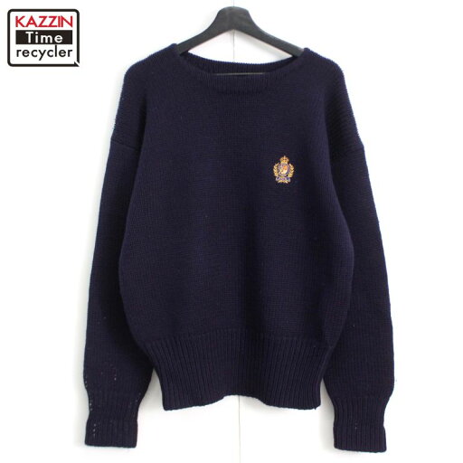 90s ヴィンテージ ラルフローレン RALPH LAUREN ボートネック ウール ニットセーター 古着 ★ メンズ 表記Lサイズ ネイビー 90s ヴィンテージ ラルフローレン RALPH LAUREN ボートネック ウール ニットセーター 古着 ★ メンズ 表記Lサイズ ネイビー