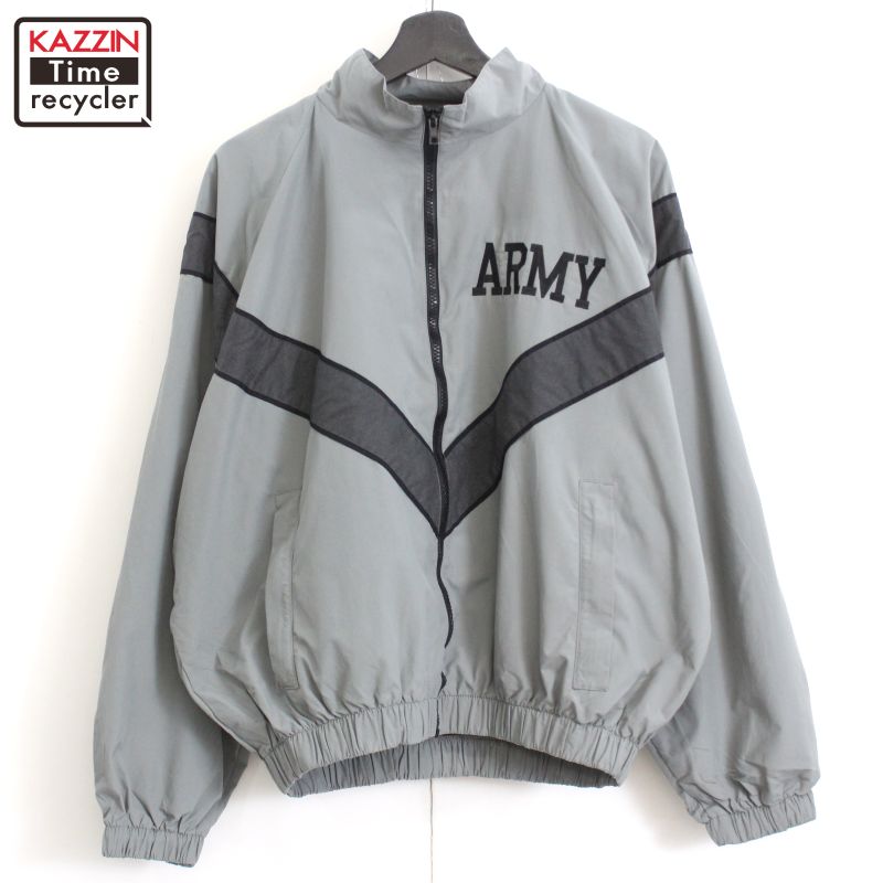 00s USA製 U.S.ARMY 民間品 リフレクター トレーニング ミリタリージャケット 古着 ★ メンズ 表記Sサイズ グレー