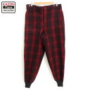 80s ヴィンテージ ウールリッチ WOOLRICH バッファローチェック ウール パンツ 古着 ★ メンズ XLサイズ相当 ビッグサイズ オーバーサイズ レッド