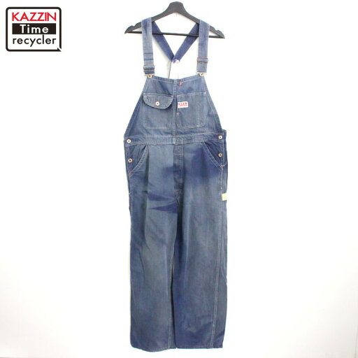60s ヴィンテージ BIG B BROTHERHOOD バッドダイ デニム 月桂樹ボタン セパポケ オーバーオール 古着 ★ メンズ L~XLサイズ相当 ビッグサイズ オーバーサイズ ネイビー 60s ヴィンテージ BIG B BROTHERHOOD バッドダイ デニム 月桂樹ボタン セパポケ オーバーオール 古着 ★ メンズ L~XLサイズ相当 ビッグサイズ オーバーサイズ ネイビー