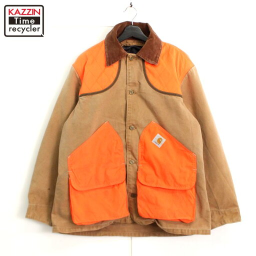 90s USA製 ヴィンテージ カーハート Carhartt ダック ハンティングジャケット 古着 ★ メンズ 表記XLサイズ ブラウン 90s USA製 ヴィンテージ カーハート Carhartt ダック ハンティングジャケット 古着 ★ メンズ 表記XLサイズ ブラウン