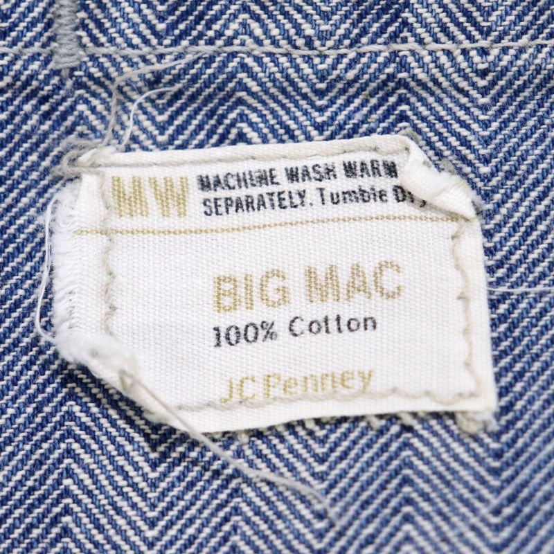 70s ヴィンテージ ビッグマック BIGMAC ワーク ヘリンボーン つなぎ 古着 ★ メンズ ブルー