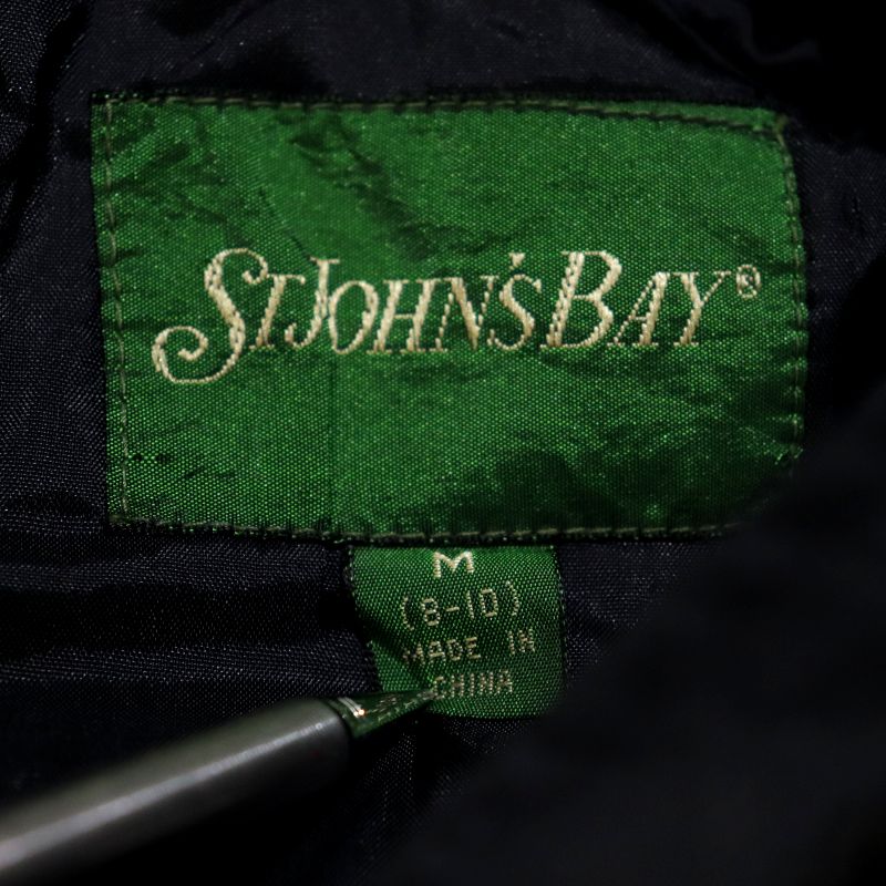 90s ヴィンテージ セントジョンズベイ STJOHN'SBAY ギミック ナイロンジャケット 古着 ★ レディース 表記Mサイズ ブラック