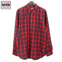P10倍! 70s USA製 ヴィンテージ ペンドルトン PENDLETON チェック柄 ボタンダウン ウール 長袖シャツ 古着 ★ メンズ 表記Lサイズ レッド(4)