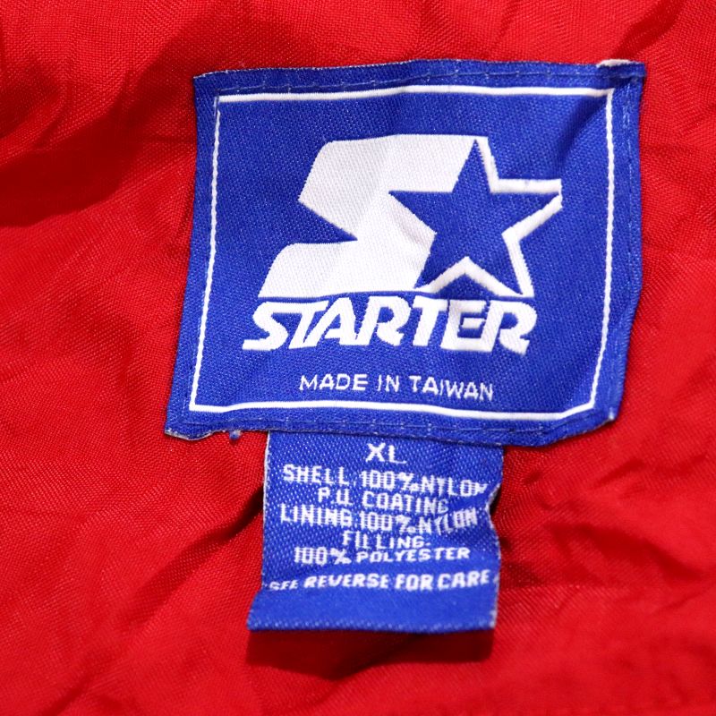 90s ヴィンテージ スターター STARTER カレッジ ナイロンジャケット 古着 ★ メンズ 表記XLサイズ ブラック・レッド
