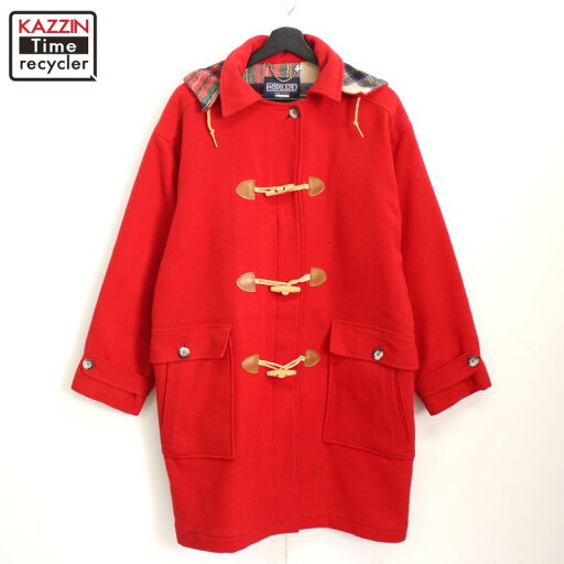 80s USA製 ヴィンテージ ランズエンド LANDS' END ウール ダッフルコート 古着 ★ レディース 表記Lサイズ レッド 80s USA製 ヴィンテージ ランズエンド LANDS' END ウール ダッフルコート 古着 ★ レディース 表記Lサイズ レッド