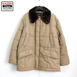 70s ヴィンテージ ジェイシーペニー J.C.Penney キルティング ナイロン パデットジャケット 古着 ★ メンズ XLサイズ相当 ビッグサイズ オーバーサイズ ベージュ