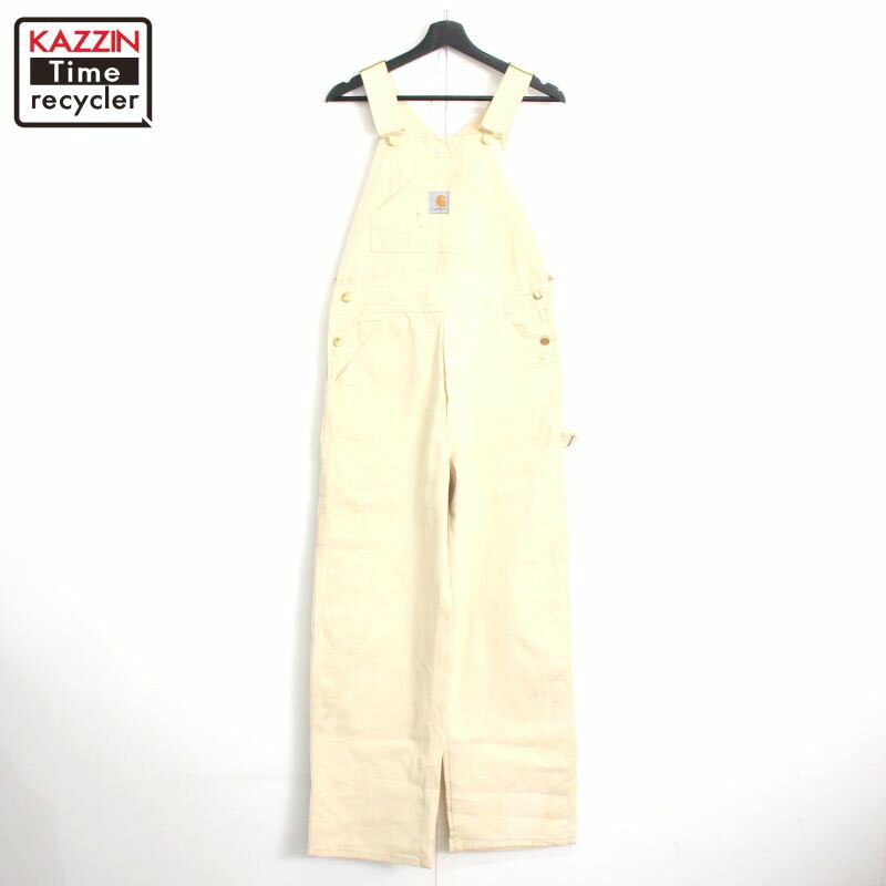 90s USA製 ヴィンテージ カーハート Carhartt ペインター オーバーオール 古着 ★ メンズ XLサイズ相当 ビッグサイズ オーバーサイズ アイボリー