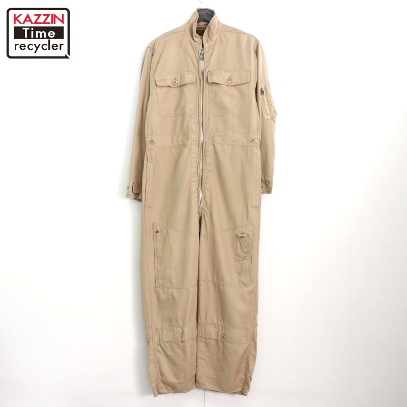 50s ~60s USA製 ヴィンテージ U.S.AIR FORCE 無地 サマー フライング スーツ つなぎ 古着 ★ メンズ Mサイズ相当 ベージュ