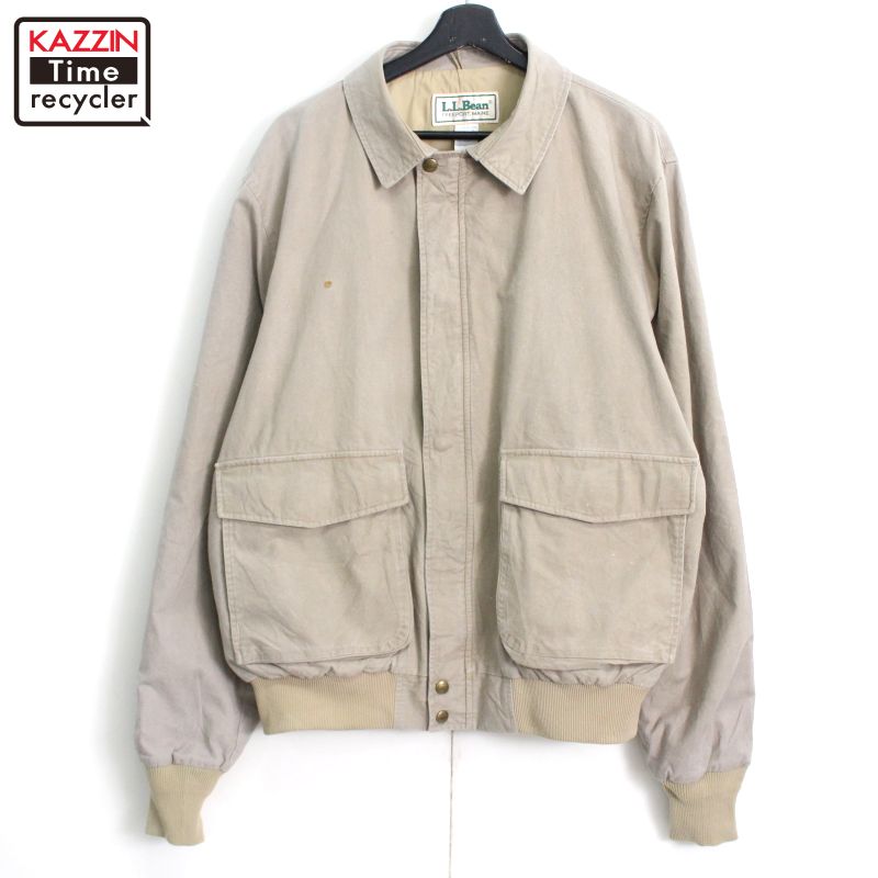 P10倍! 80s USA製 ヴィンテージ エルエルビーン L.L.Bean A-2タイプ ジャケット 古着 ★ メンズ 表記Lサイズ ベージュ