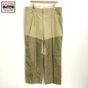 P5倍! 80s USA製 ヴィンテージ エディー・バウアー Eddie Bauer ナイロン切り替え ダブルニー パンツ 古着 ★ メンズ XL~サイズ相当 ビッグサイズ オーバーサイズ ベージュ(4)