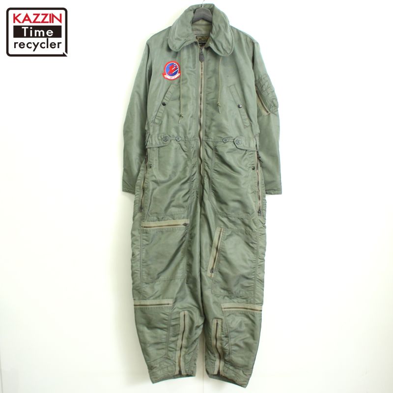 60s ヴィンテージ U.S.AIR FORCE CWU-1/P フライトスーツ ミリタリー つなぎ 古着 ★ メンズ 表記MEDIUM-REGULARサイズ セージグリーン