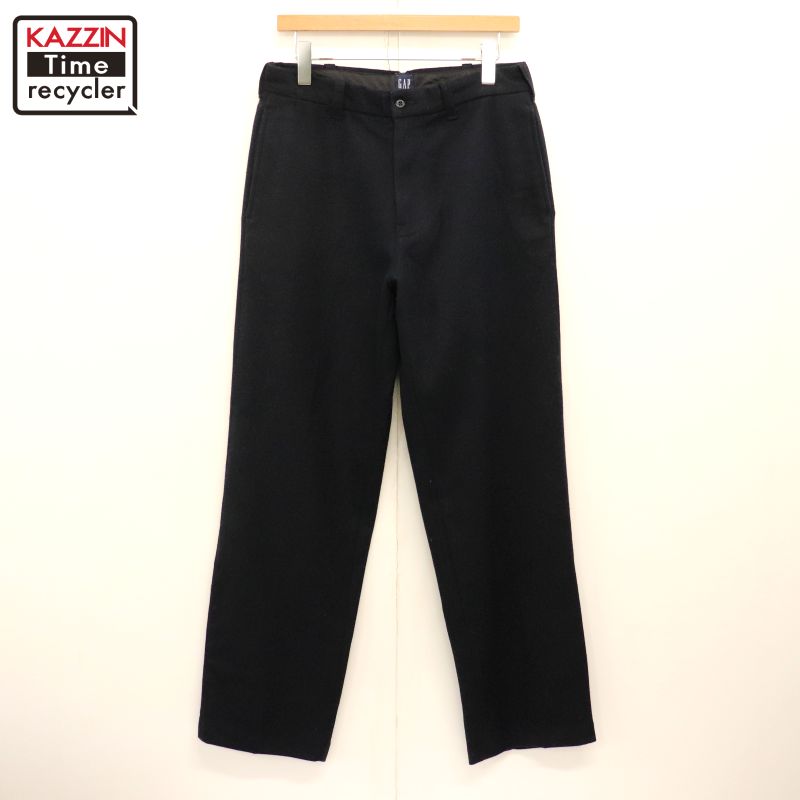 00s ギャップ GAP ウール スラックスパンツ 古着 ★ メンズ XLサイズ相当 ビッグサイズ オーバーサイズ ブラック