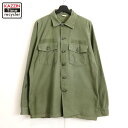 60s USA製 ヴィンテージ U.S.ARMY ユーティリティー ミリタリーシャツ 古着 ★ メンズ XLサイズ相当 ビッグサイズ オーバーサイズ カーキ(4)