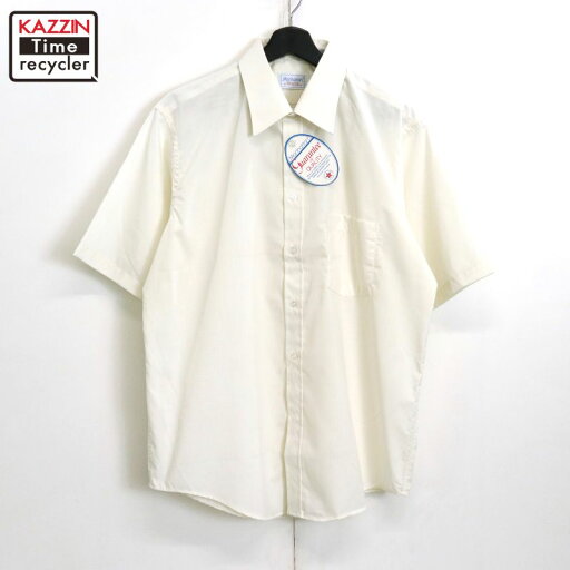 P10倍! DEADSTOCK 80s USA製 ヴィンテージ Manhattan 無地 半袖シャツ 古着 ★ メンズ XLサイズ相当 ビッグサイズ オーバーサイズ ホワイト P10倍! DEADSTOCK 80s USA製 ヴィンテージ Manhattan 無地 半袖シャツ 古着 ★ メンズ XLサイズ相当 ビッグサイズ オーバーサイズ ホワイト