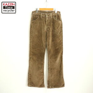 70s USA製 ヴィンテージ リー Lee Leens ベロア フレアパンツ 古着 ★ メンズ XLサイズ相当 ビッグサイズ オーバーサイズ ブラウン