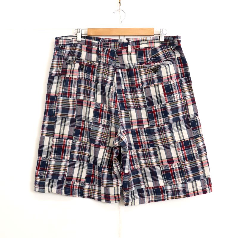 00s チャップス CHAPS チェック柄 パッチワーク ショートパンツ 古着 ★ メンズ XLサイズ相当 ビッグサイズ オーバーサイズ マルチカラー