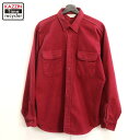 【中古】80s USA製 ヴィンテージ ファイブブラザー FIVE BROTHER 無地 シャモアクロス 長袖シャツ 古着 メンズ 表記Lサイズ バーガンディ