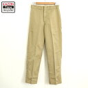 【中古】80s USA製 ヴィンテージ ディッキーズ Dickies 無地 裏地付き ワークパンツ 古着 メンズ Sサイズ相当 ベージュ(4)