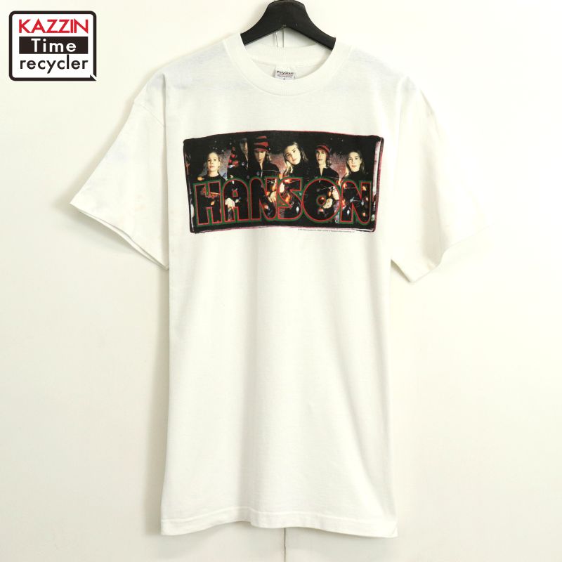 【中古】90s ヴィンテージ PolyGram HANSON バンドTシャツ 古着 メンズ 表記Lサイズ ホワイト