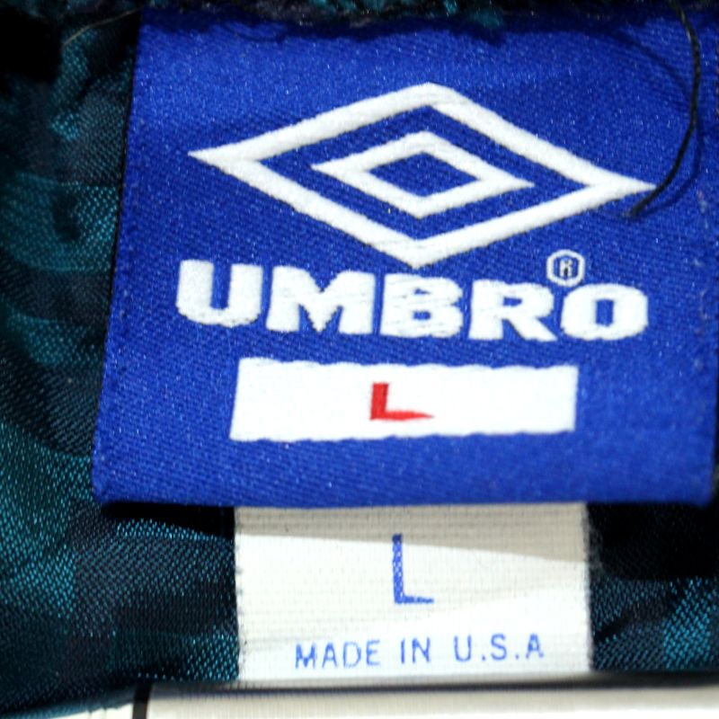 【中古】90s USA製 ヴィンテージ アンブロ UMBRO 総柄 ナイロン イージー ショートパンツ 古着 メンズ 表記Lサイズ グリーン