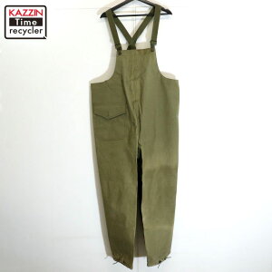 【中古】40s USA製 ヴィンテージ U.S.NAVY N-2 レイン デッキパンツ 古着 メンズ 表記Lサイズ カーキ