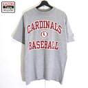 【中古】90s USA製 MLB ヴィンテージ スターター STARTER セントルイス・カージナルス 半袖Tシャツ 古着 メンズ 表記Lサイズ グレー(4)
