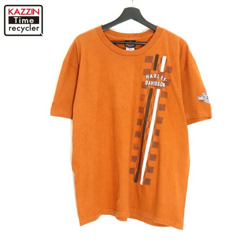 【中古】00s USA製 ハーレーダビッドソン HARLEY DAVIDSON モーターサイクル バイカー 半袖Tシャツ 古着 メンズ 表記XLサイズ オレンジ 【中古】00s USA製 ハーレーダビッドソン HARLEY DAVIDSON モーターサイクル バイカー 半袖Tシャツ 古着 メンズ 表記XLサイズ オレンジ