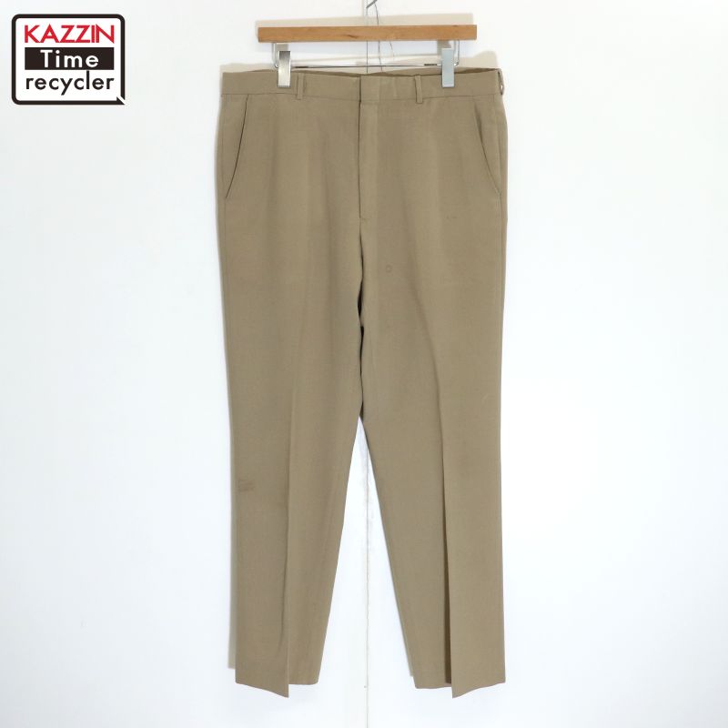 【中古】80s USA製 ヴィンテージ エルエルビーン L.L.Bean ウール スラックスパンツ 古着 メンズ ベージュ