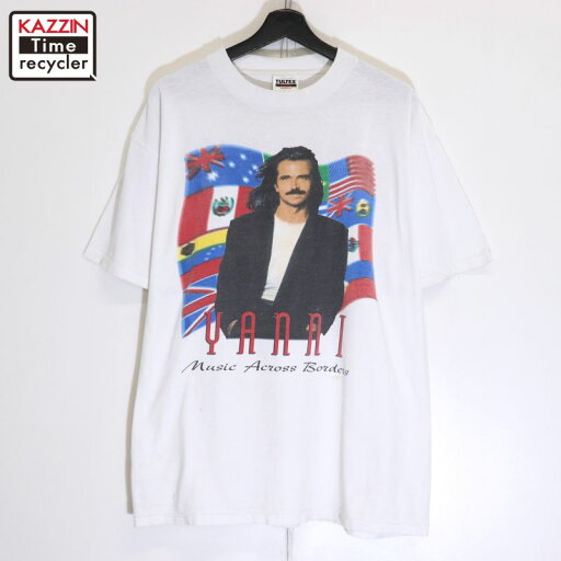【中古】90s ヴィンテージ YANNI ヤニー TULTEX バンドTシャツ 古着 メンズ 表記XLサイズ ホワイト 【中古】90s ヴィンテージ YANNI ヤニー TULTEX バンドTシャツ 古着 メンズ 表記XLサイズ ホワイト