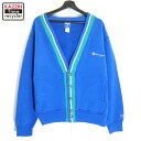 【中古】80s USA製 ヴィンテージ チャンピオン Champion 青タグ スウェット カーディガン 古着 メンズ 表記XLサイズ ブルー(4)