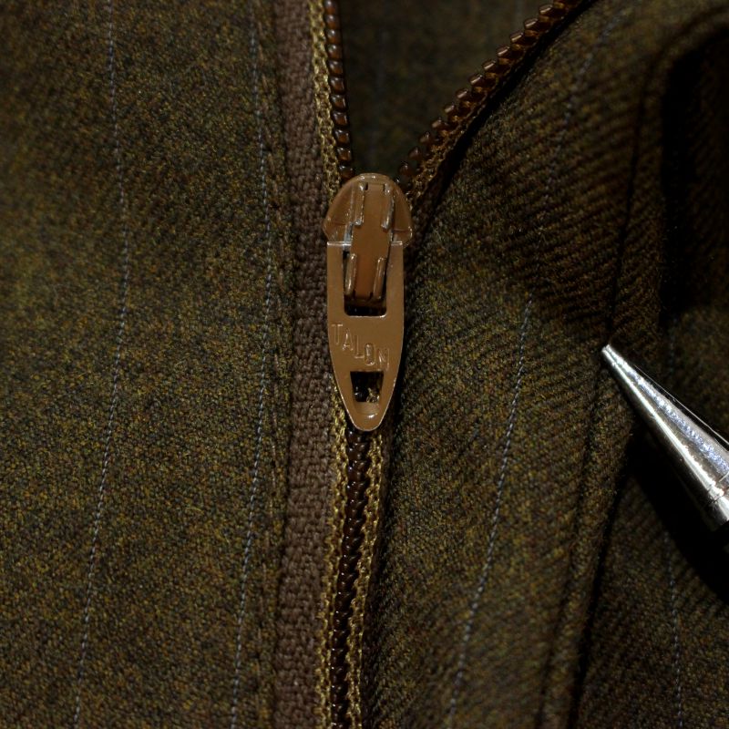 【中古】70s ヴィンテージ ストライプ柄 ウール スラックスパンツ 古着 メンズ XL~サイズ相当 ビッグサイズ オーバーサイズ ブラウン