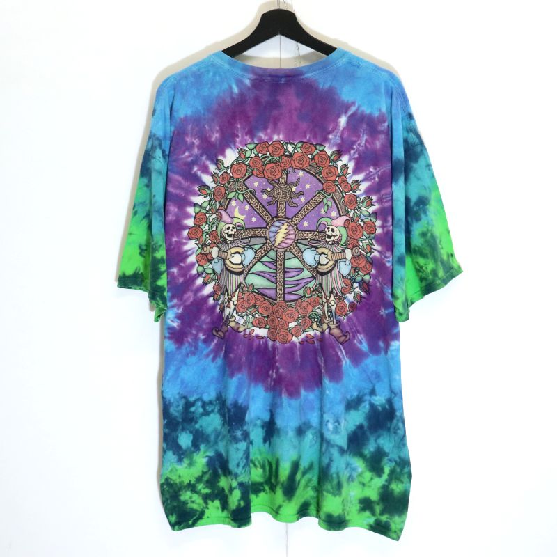 P5倍! 【中古】00s グレイトフルデッド Grateful Dead LIQUID BLUE タイダイ柄 バンドTシャツ 古着 メンズ XL~サイズ相当 ビッグサイズ オーバーサイズ マルチカラー