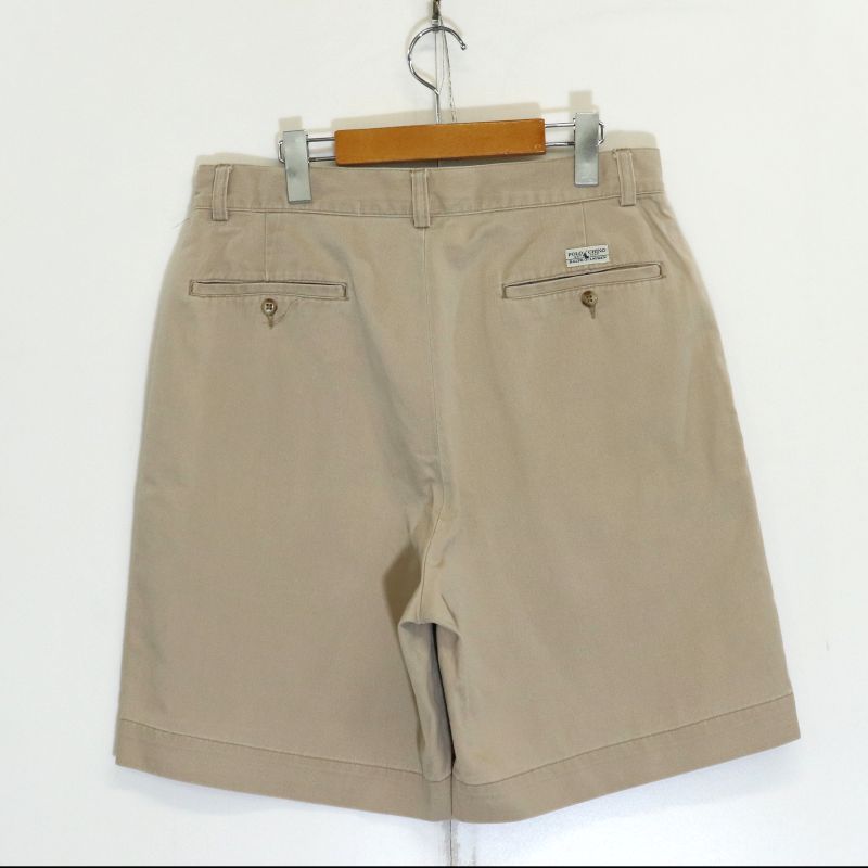 P5倍! 【中古】90s ヴィンテージ ラルフローレン RALPH LAUREN チノ ショートパンツ 古着 メンズ XLサイズ相当 ビッグサイズ オーバーサイズ ベージュ
