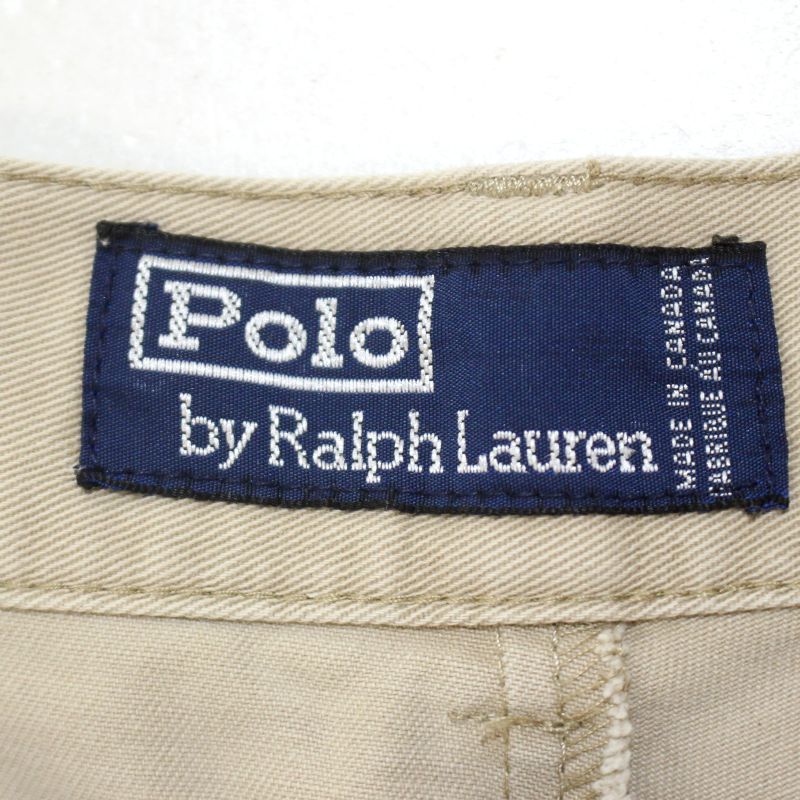 P5倍! 【中古】90s ヴィンテージ ラルフローレン RALPH LAUREN チノ ショートパンツ 古着 メンズ XLサイズ相当 ビッグサイズ オーバーサイズ ベージュ