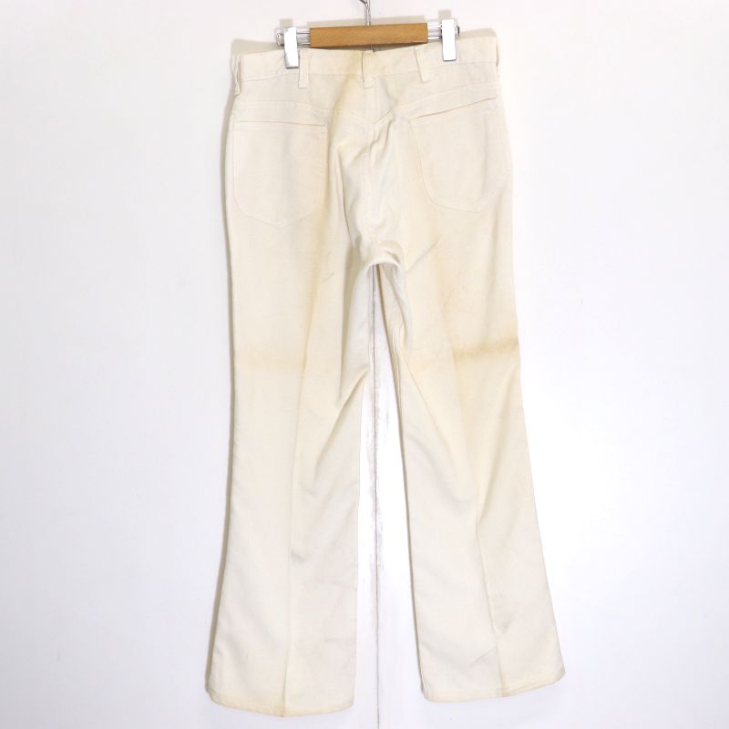 【中古】70s ヴィンテージ リー Lee フレアパンツ 古着 メンズ XLサイズ相当 ビッグサイズ オーバーサイズ ホワイト